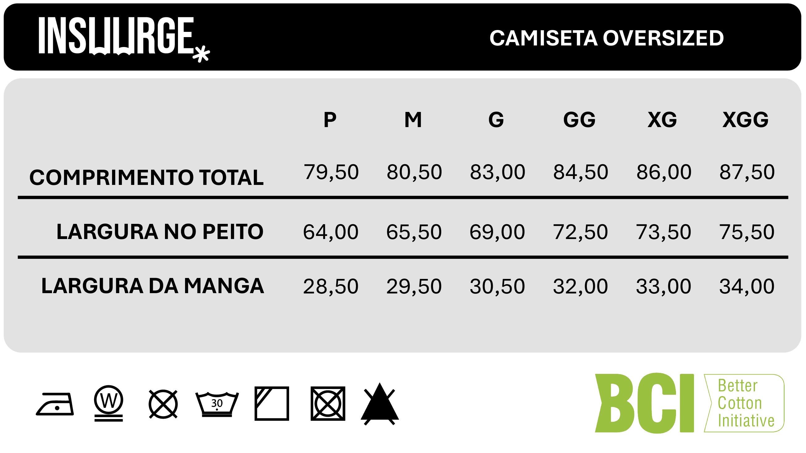 Tabela de Medidas
